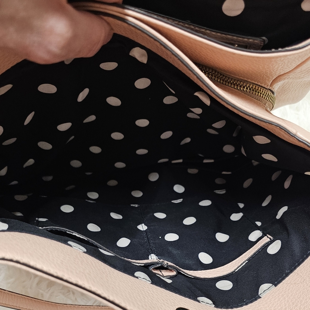 ANNE KLEIN Bags Pink EUC Satchel Handbag Polka Dot Womens Large Bag - Picture 11 of 15